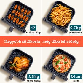 Kép 11/15 - Cosori Dual Blaze Forrólevegős Sütő (Sötétszürke) CAF-P583S-KEUR