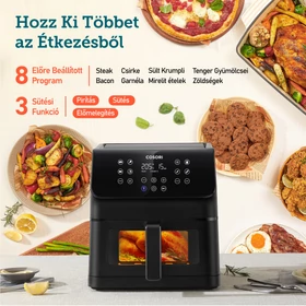 Kép 9/10 - Cosori Premium II Plus 6,2 literes Forrólevegős Sütő, fekete