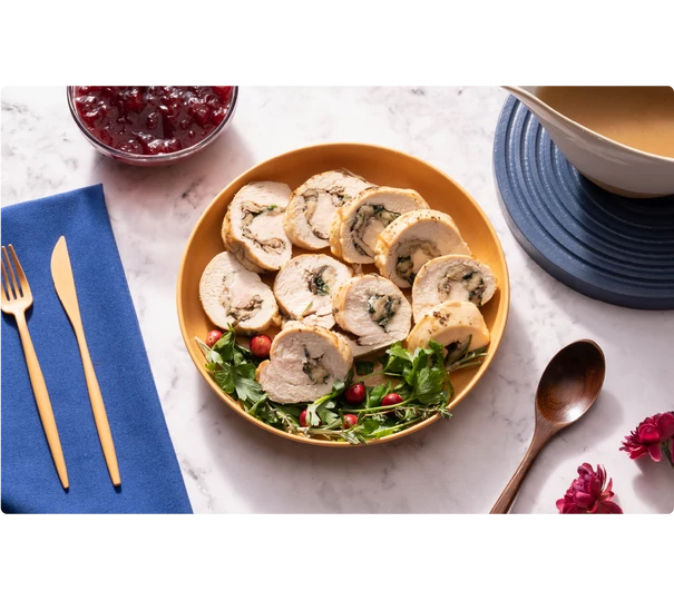 Zsályás vajjal töltött csirkemell