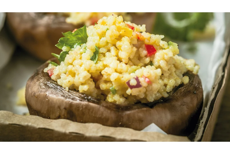 Quinoával töltött gombafejek