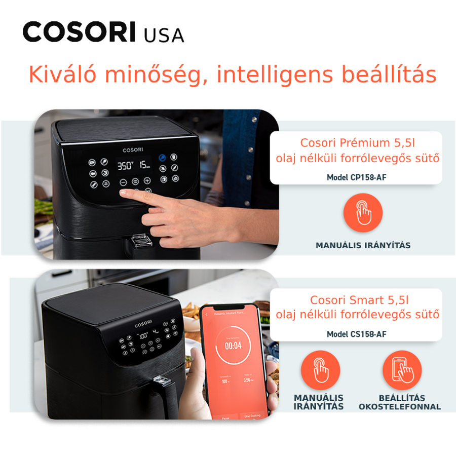 Cosori Premium Smart Forrólevegős Sütő CS158-AF-RXB - Cosori ...